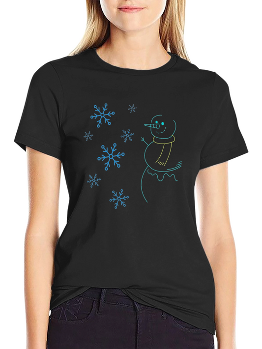 Snowman Graphic Tee - Winter Holiday Design