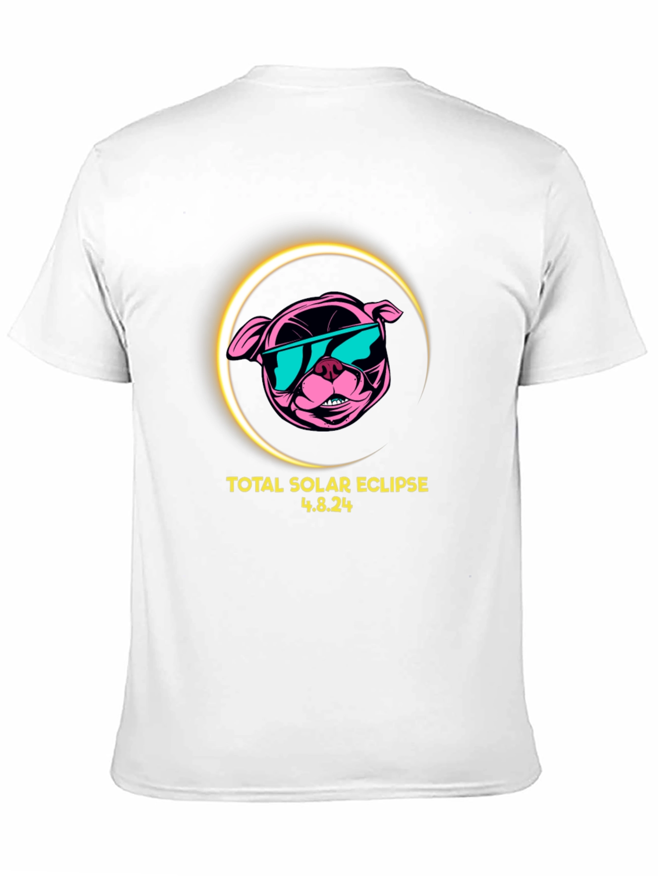 Total Solar Eclipse 4.8.24 Black T-Shirt - Dog Design