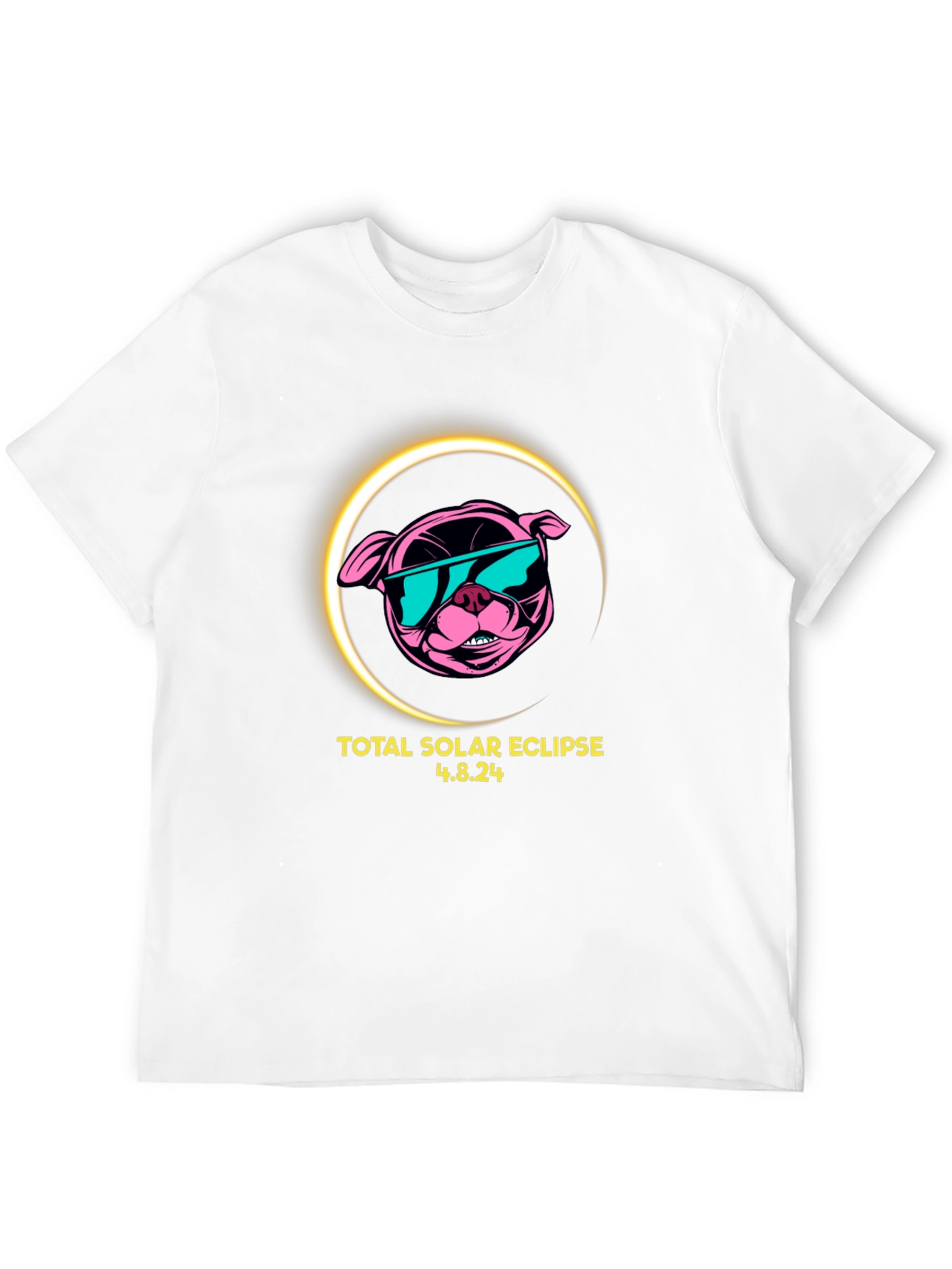 Total Solar Eclipse 4.8.24 Black T-Shirt - Dog Design