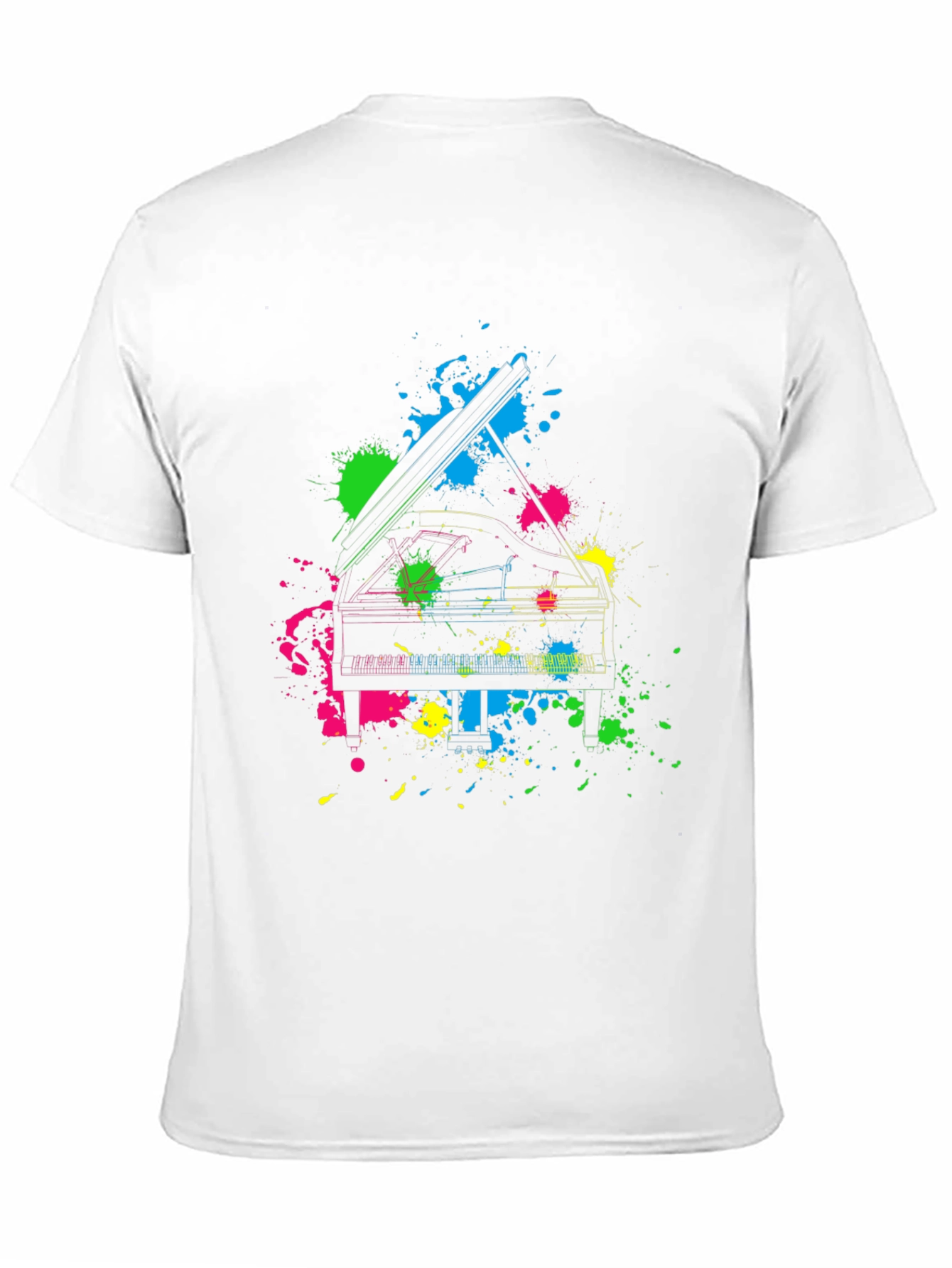 Neon Piano Splash T-Shirt - Music Lovers Tee