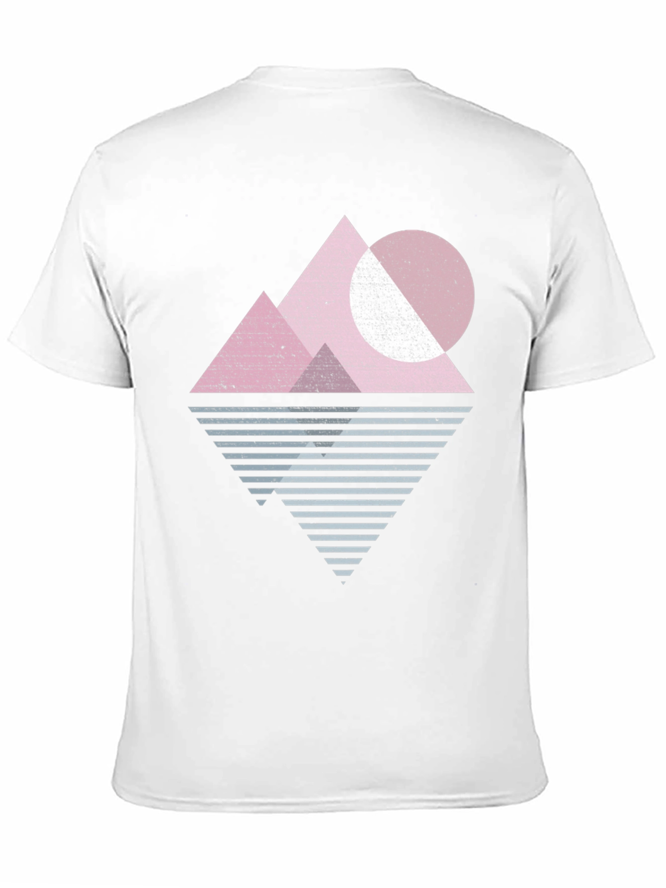 Geometric Mountain Graphic Tee - Retro Style Black T-Shirt