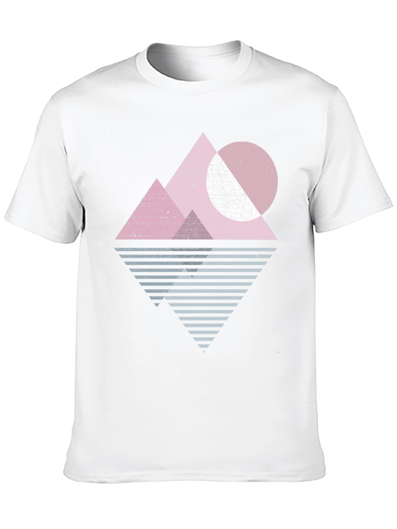 Geometric Mountain Graphic Tee - Retro Style Black T-Shirt