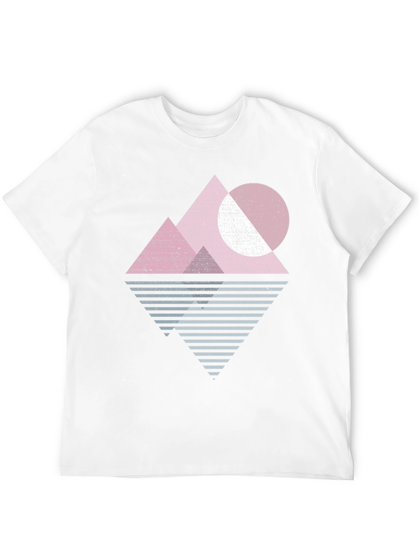 Geometric Mountain Graphic Tee - Retro Style Black T-Shirt