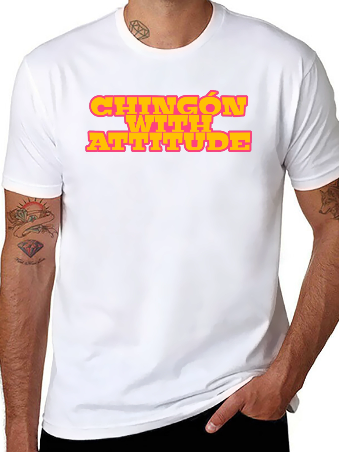 Chingon with Attitude Black Graphic T-Shirt