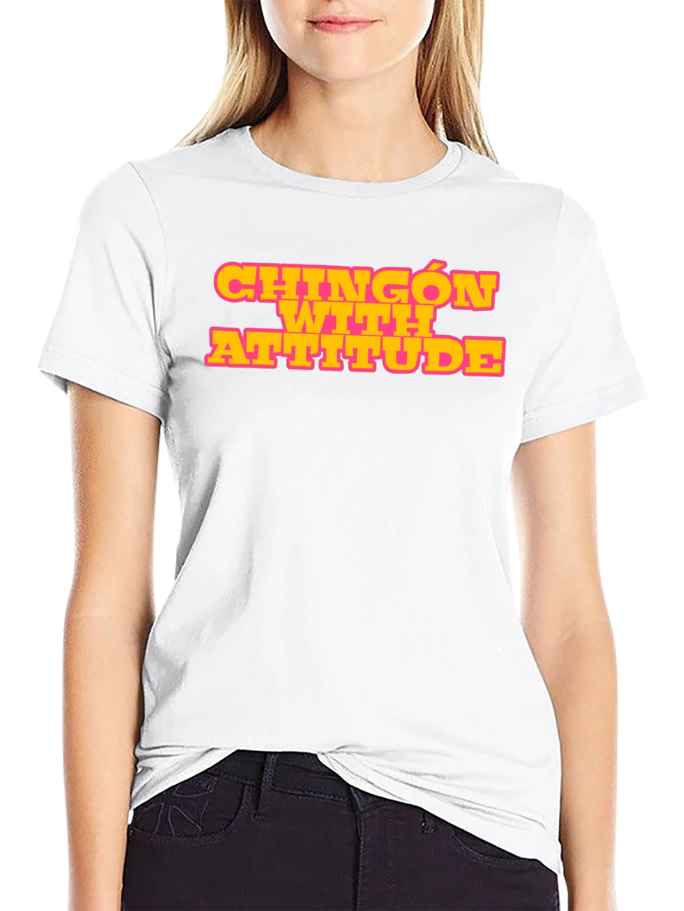 Chingon with Attitude Black Graphic T-Shirt