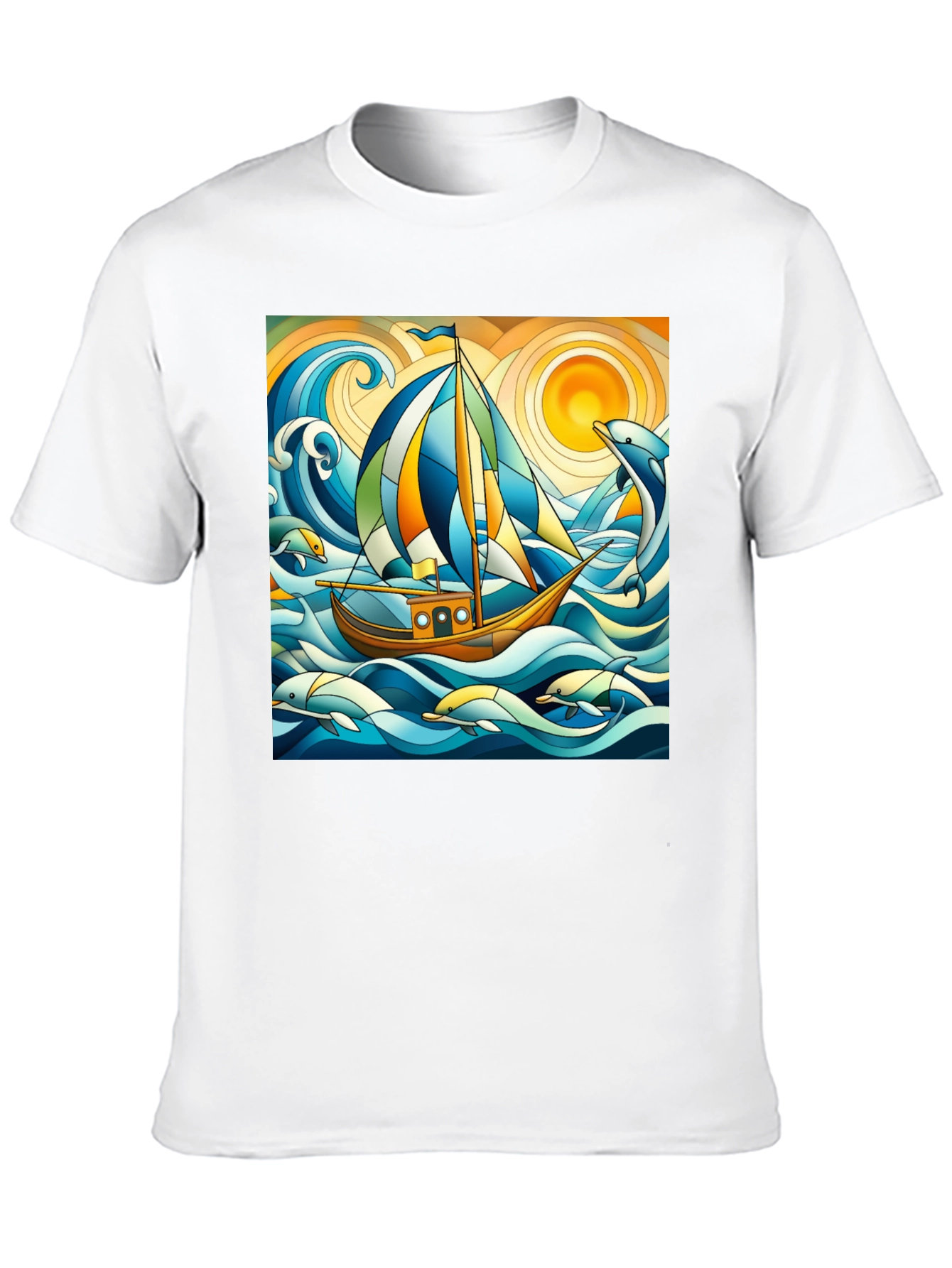 Sailboat & Dolphins Graphic Tee
