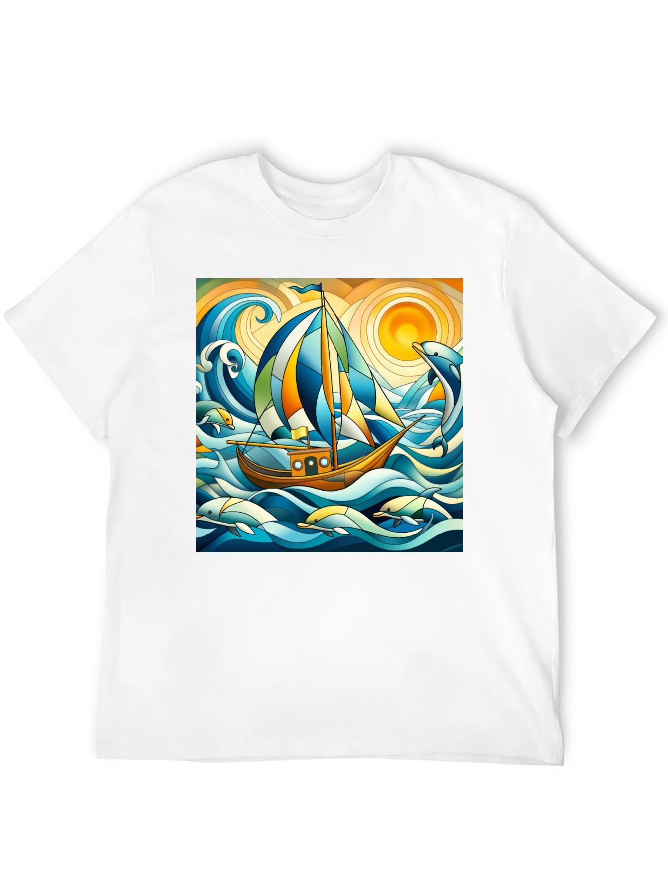 Sailboat & Dolphins Graphic Tee