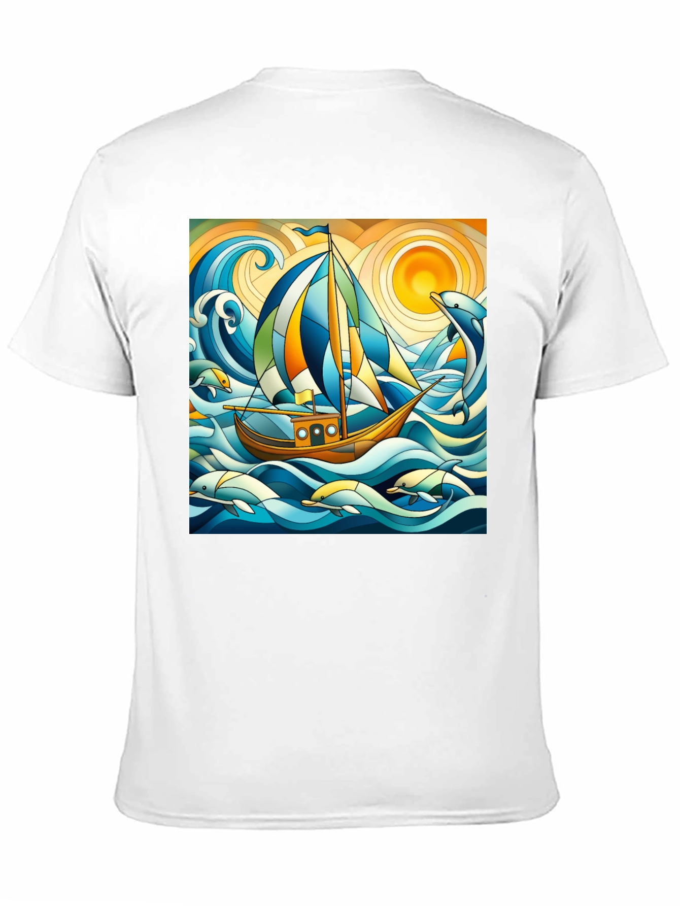 Sailboat & Dolphins Graphic Tee