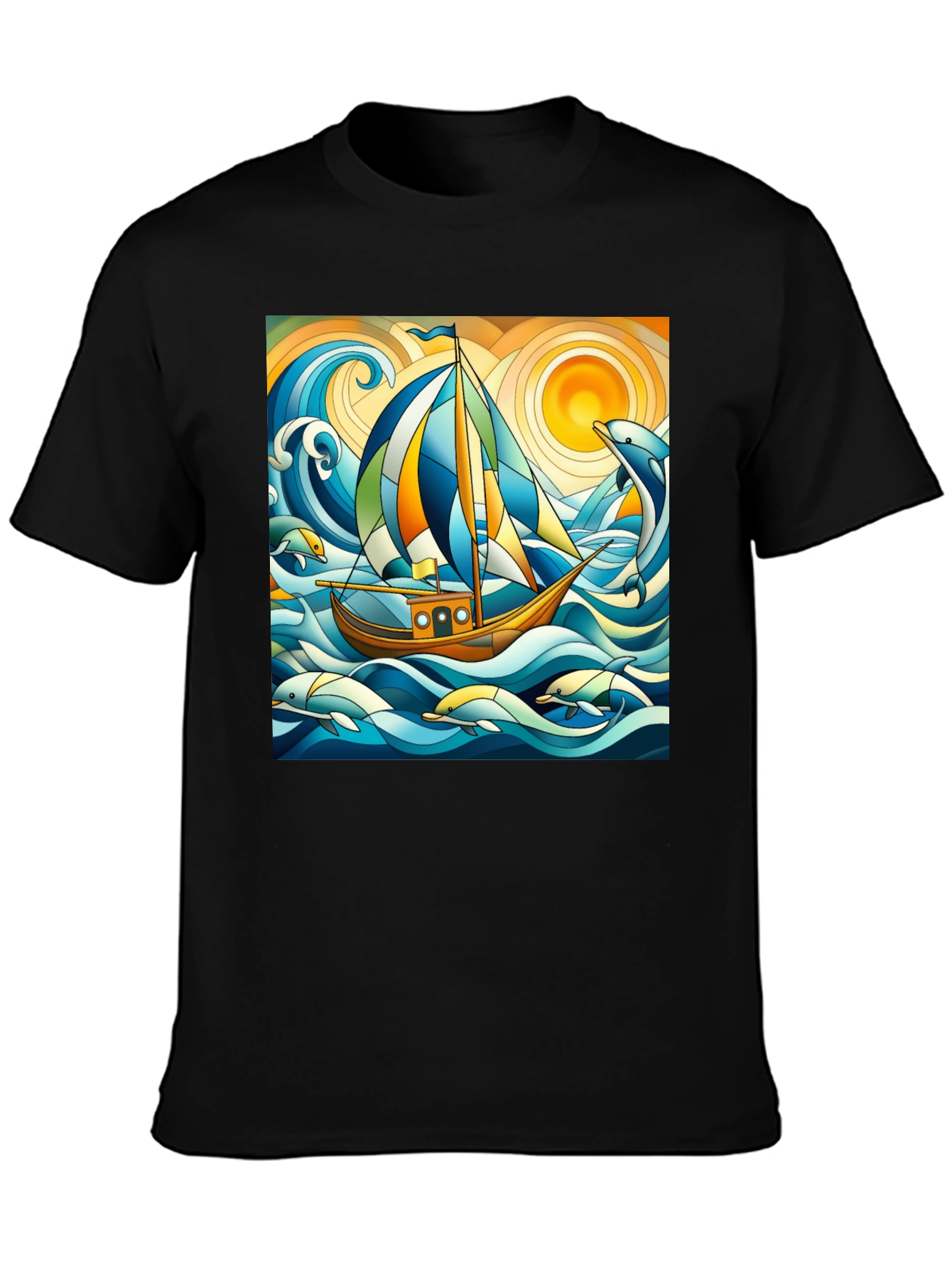 Sailboat & Dolphins Graphic Tee