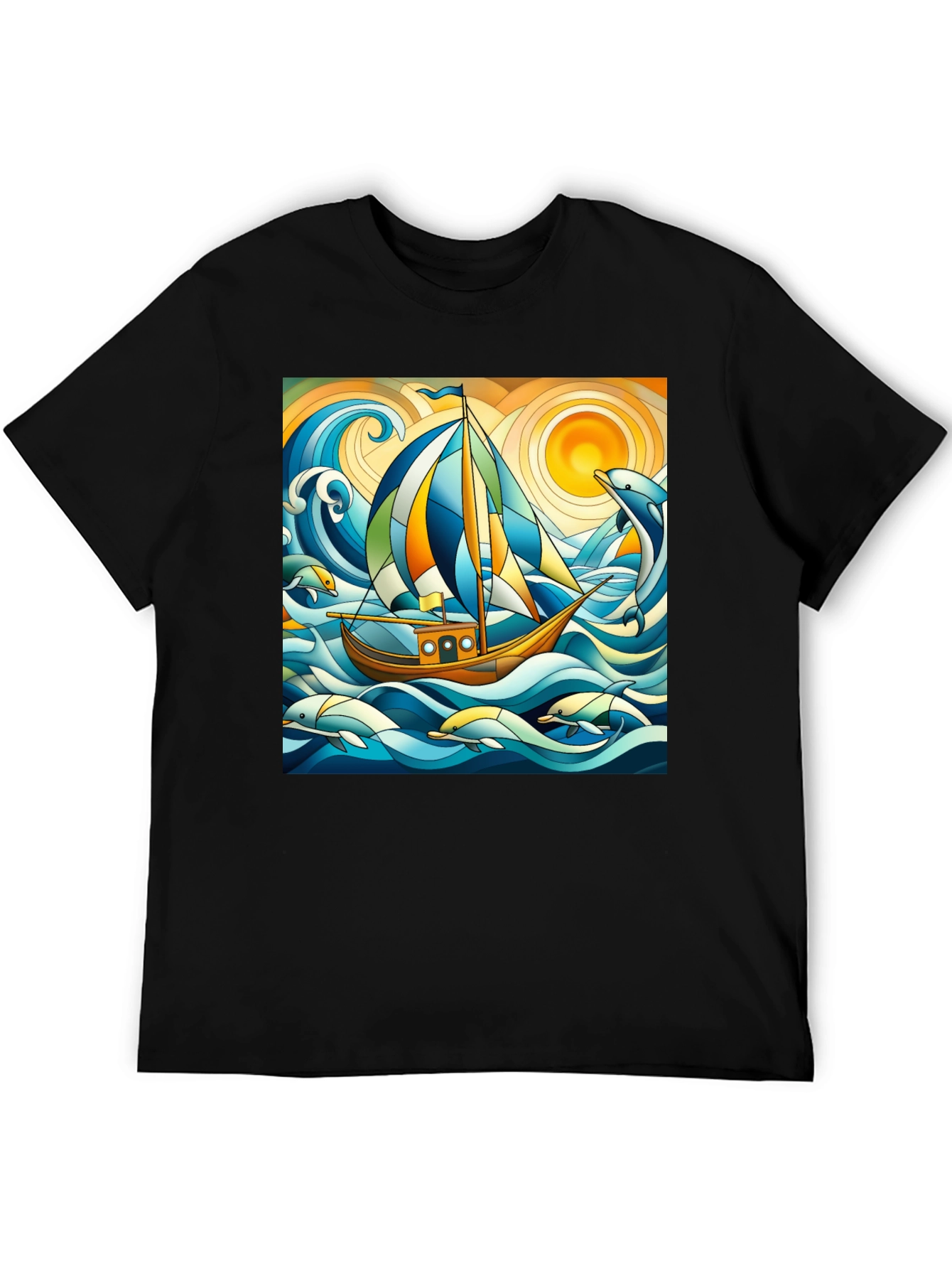 Sailboat & Dolphins Graphic Tee