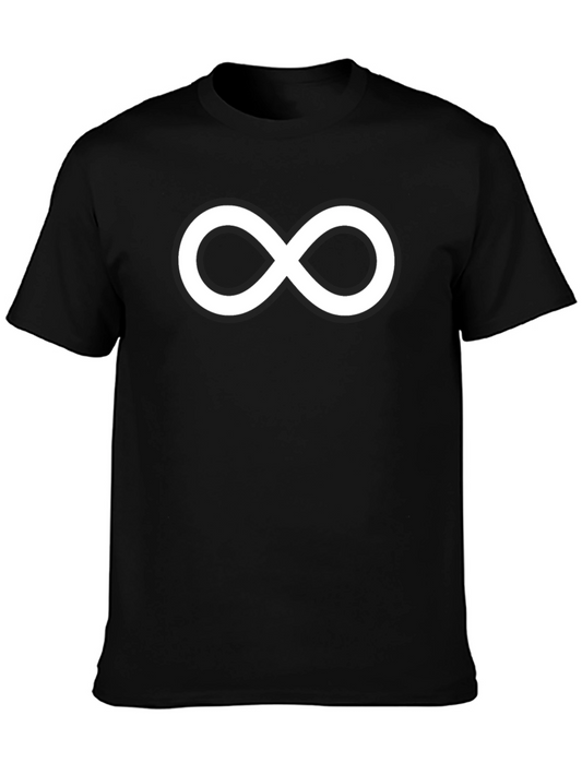 Infinity Symbol Graphic Tee - Black Cotton Blend