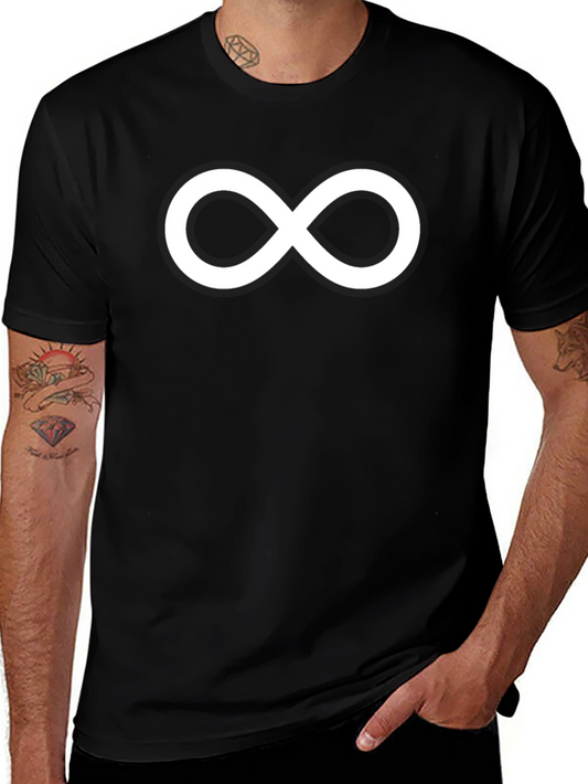 Infinity Symbol Graphic Tee - Black Cotton Blend