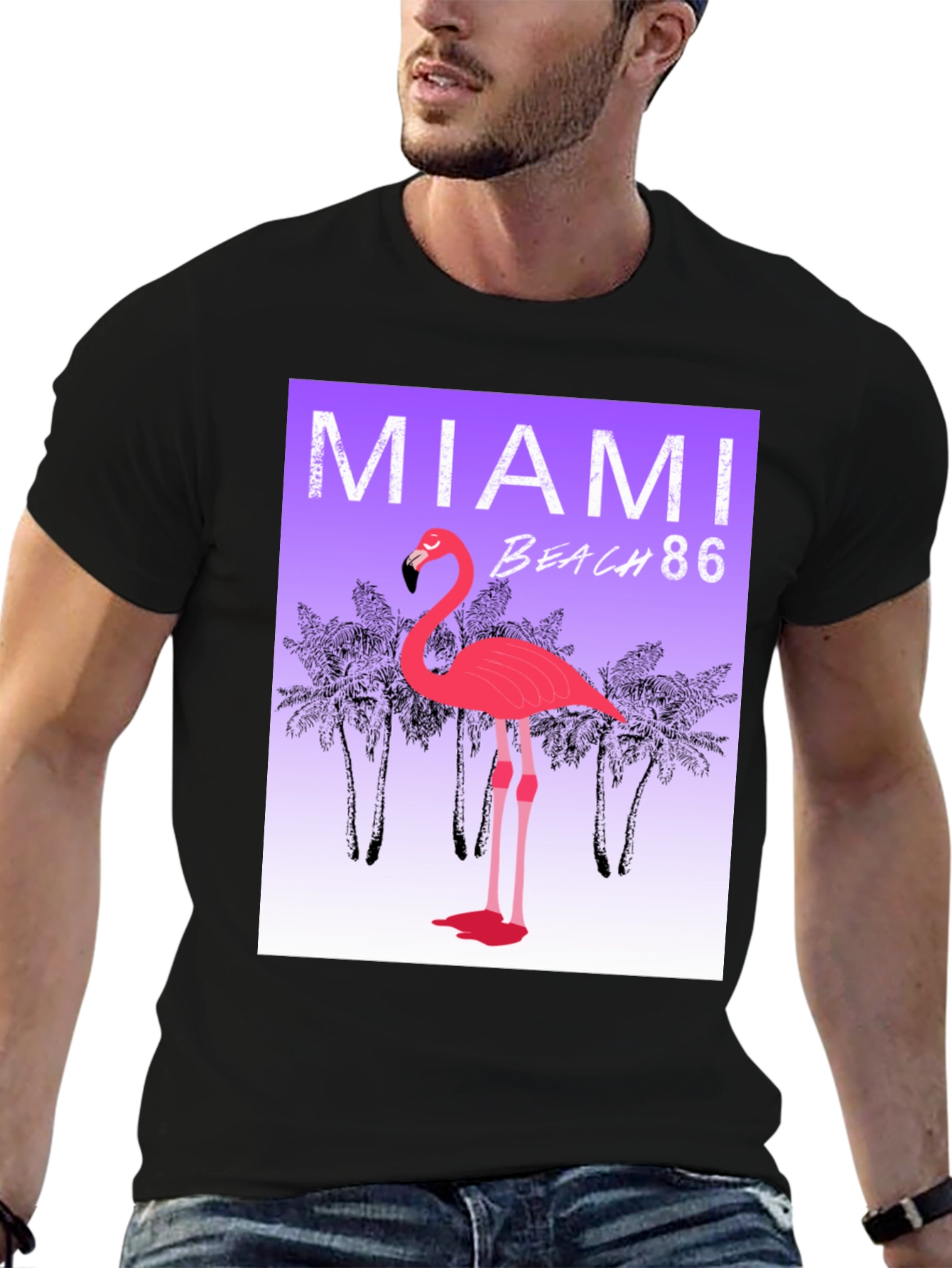 Miami Beach 86 Flamingo Graphic Tee