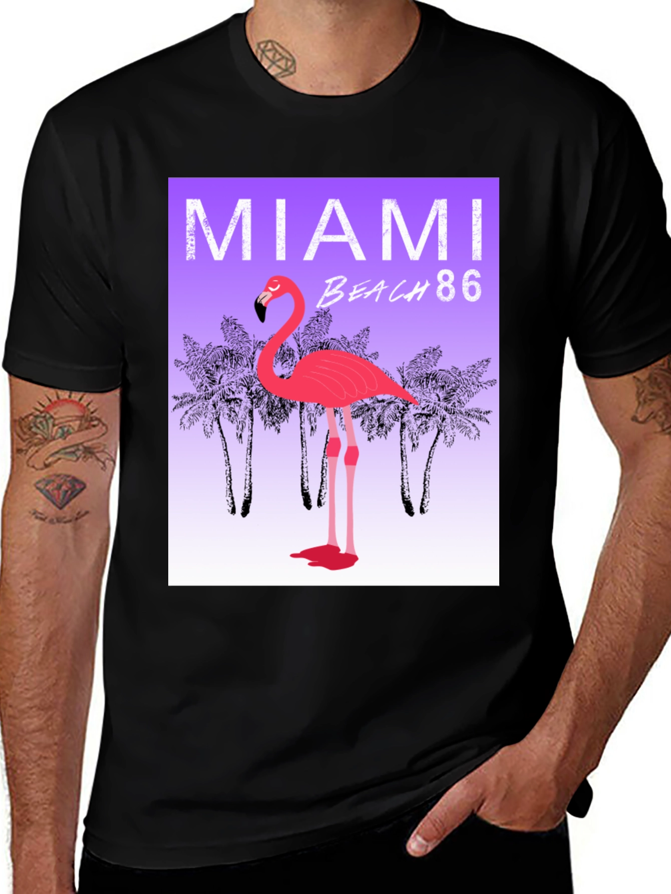 Miami Beach 86 Flamingo Graphic Tee
