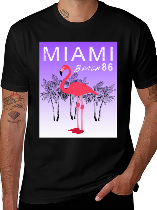 Miami Beach 86 Flamingo Graphic Tee