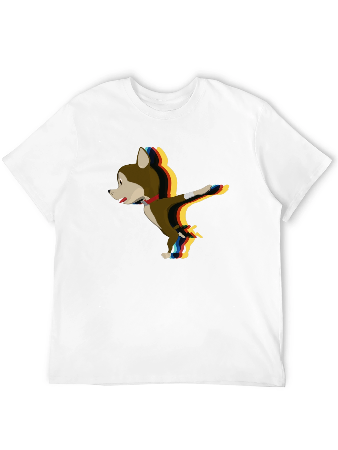 Cartoon Dog Dabbing Black T-Shirt