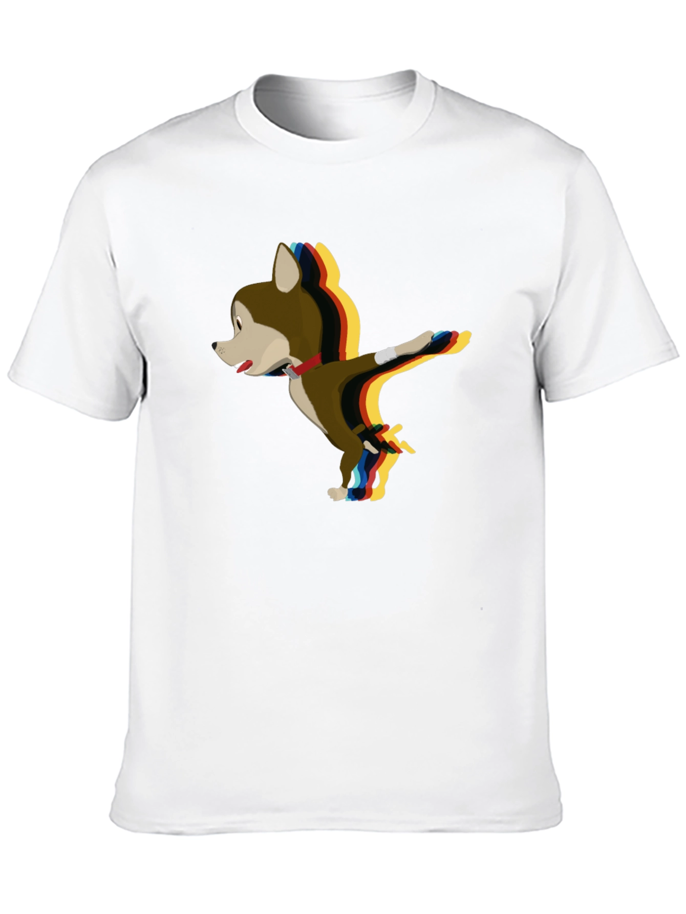 Cartoon Dog Dabbing Black T-Shirt