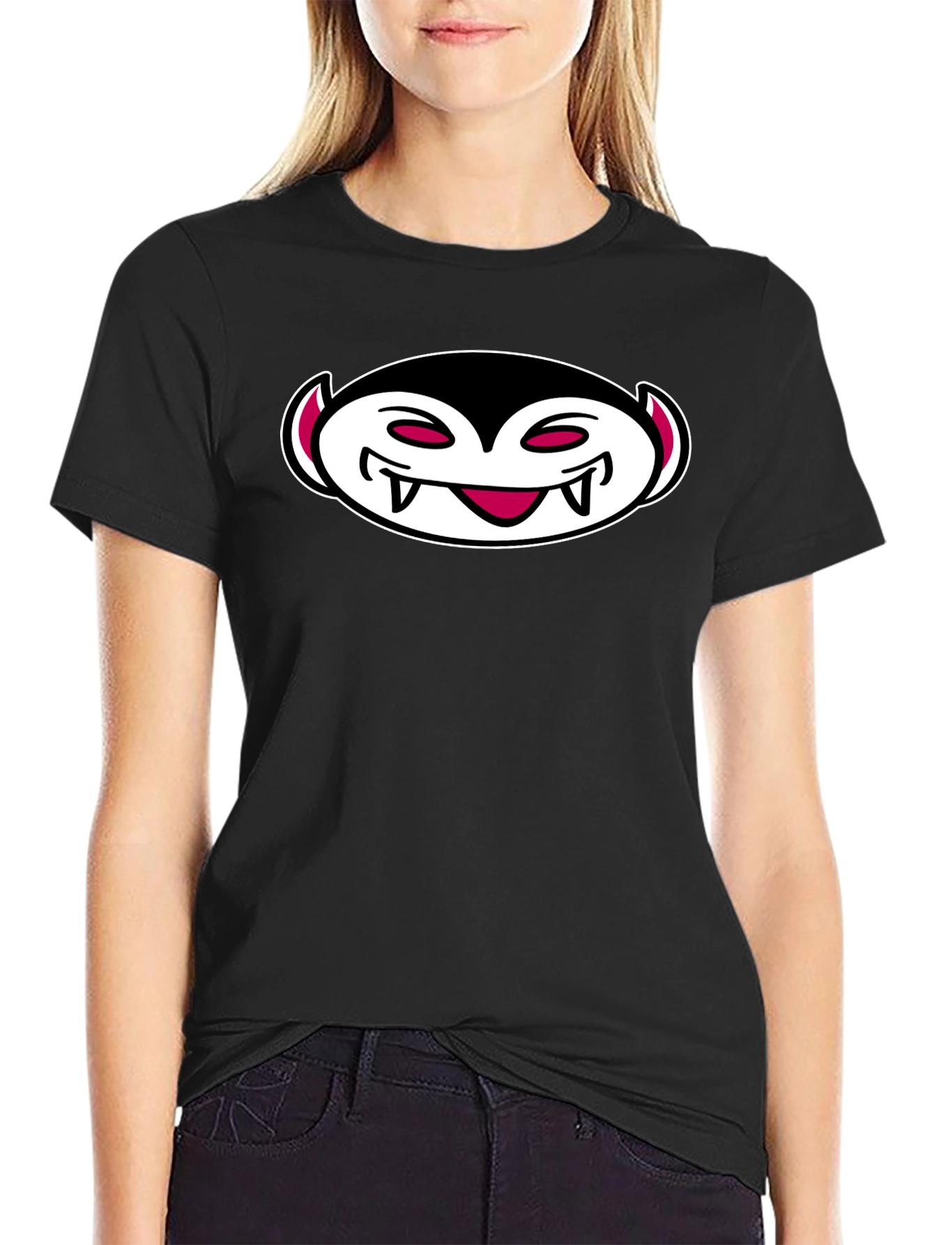 Cartoon Vampire Graphic T-Shirt - Halloween Style