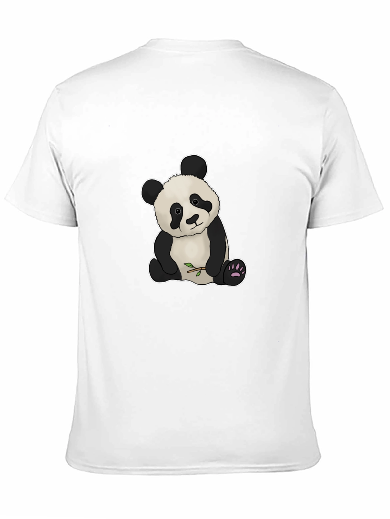 Cute Panda Bear Graphic Tee - Black Cotton Blend