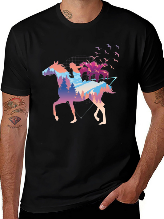 Horse Rider Forest Graphic T-Shirt