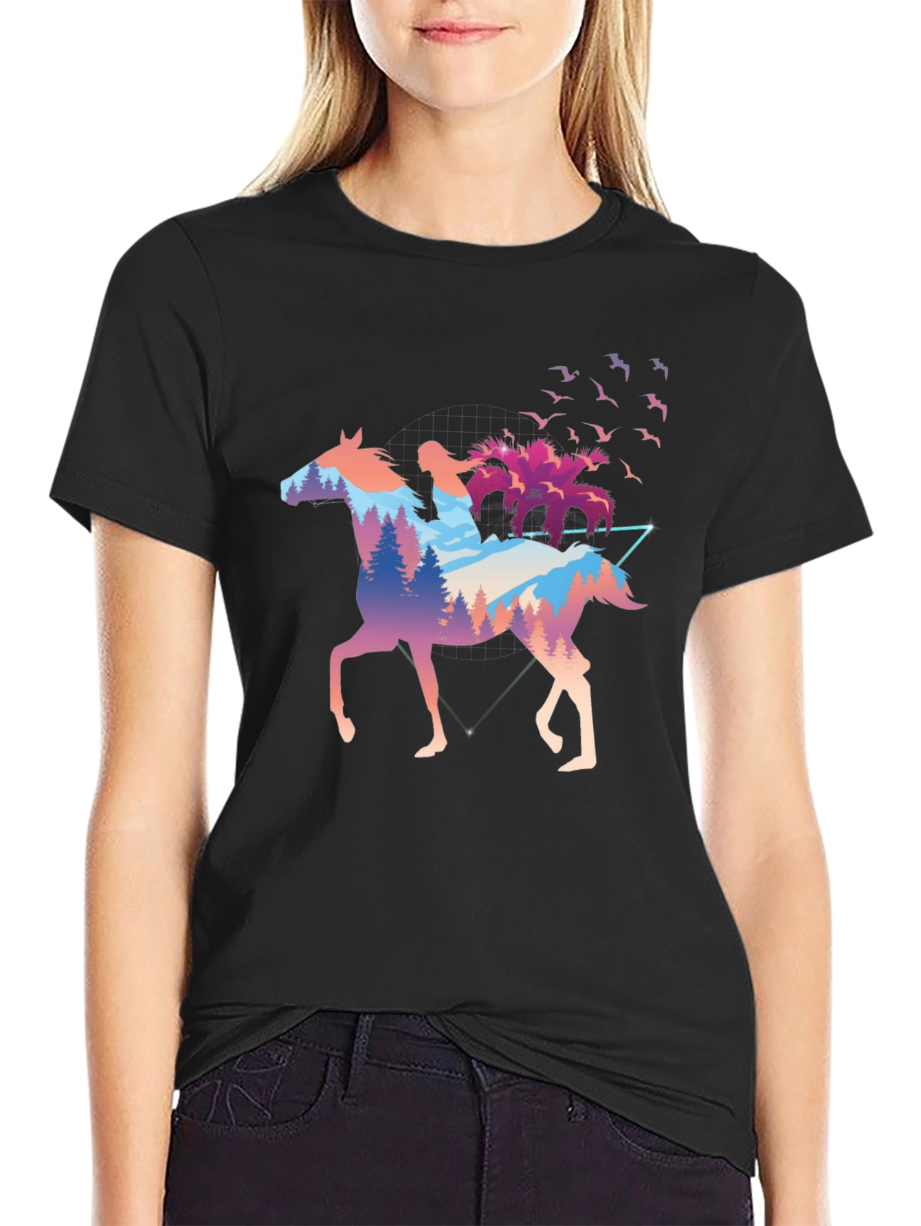 Horse Rider Forest Graphic T-Shirt