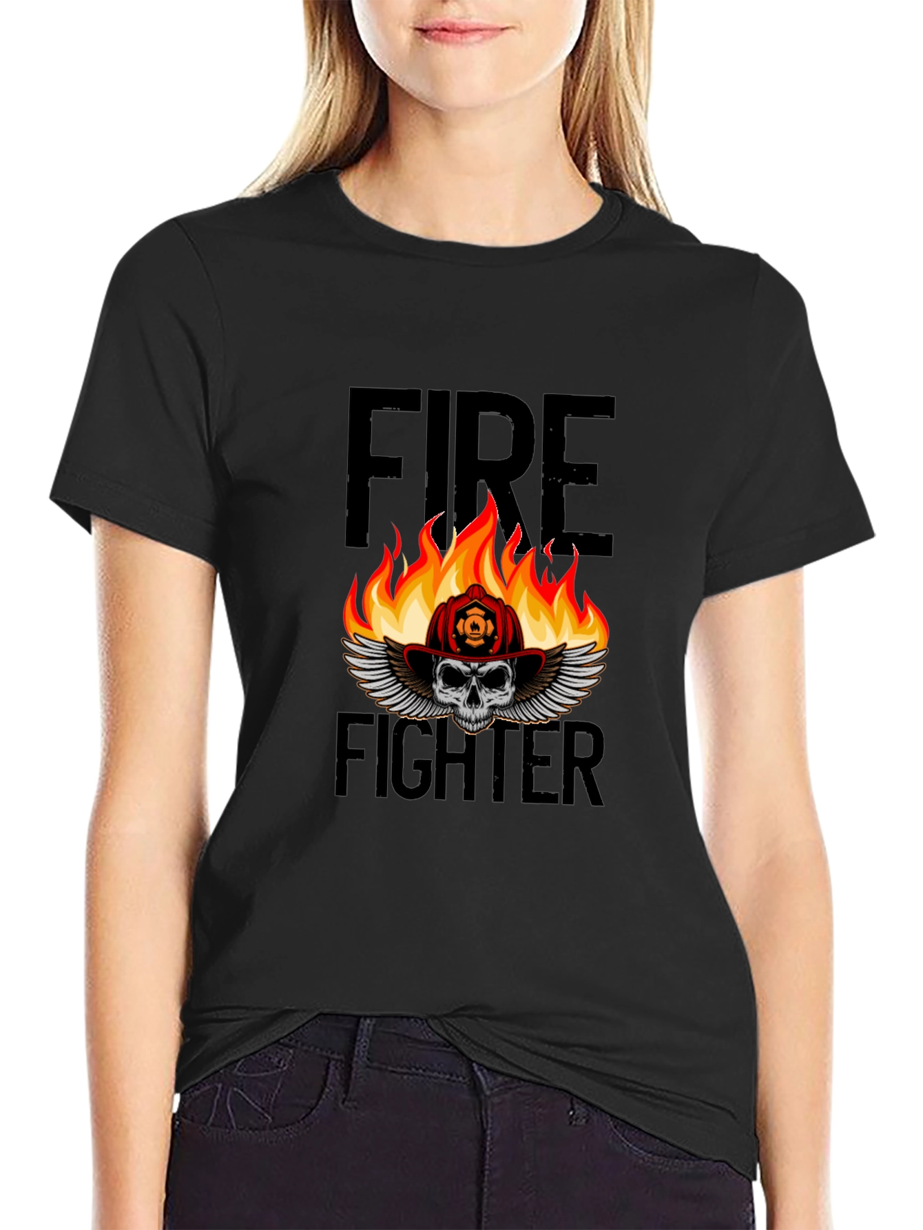 Firefighter Skull T-Shirt - Graphic Tee
