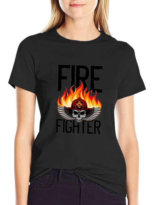 Firefighter Skull T-Shirt - Graphic Tee