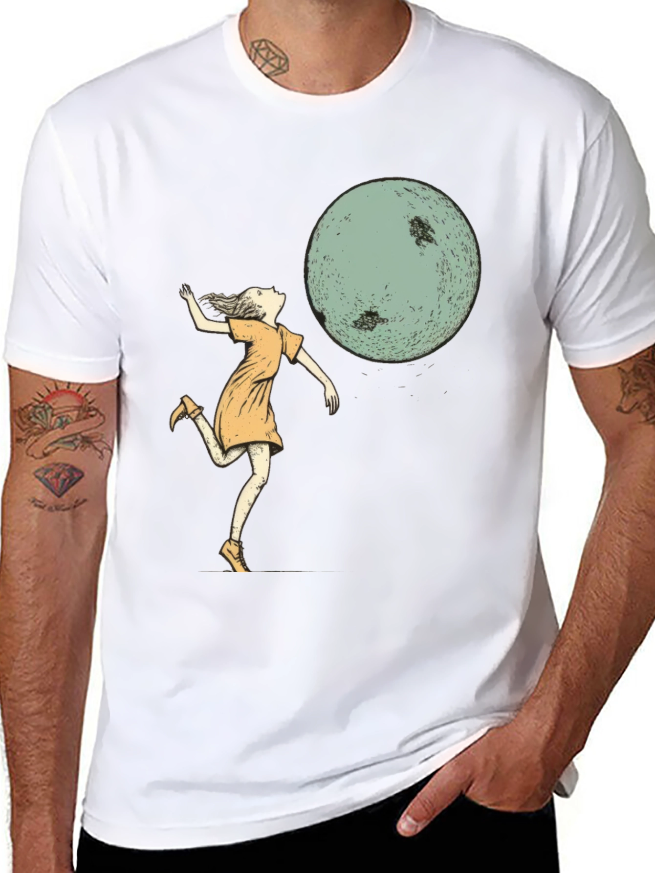 Whimsical Moonlit Dance T-Shirt - Black