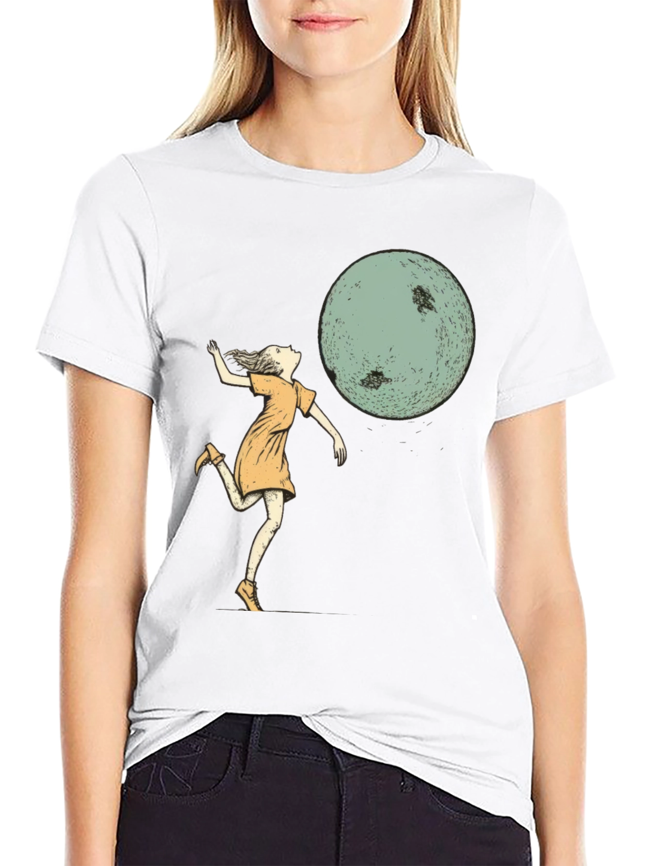 Whimsical Moonlit Dance T-Shirt - Black