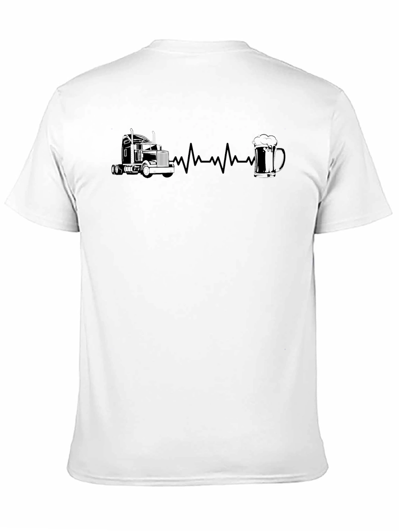 Trucker Heartbeat T-Shirt - Truck & Beer Design