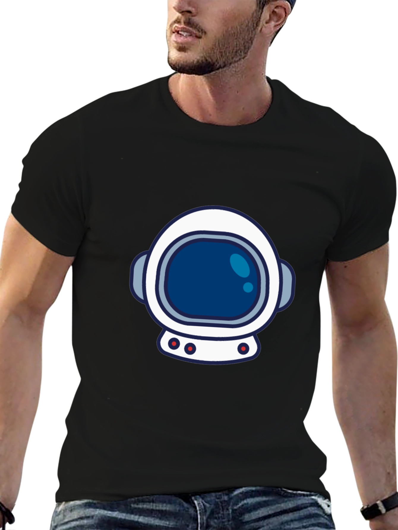 Astronaut Helmet Graphic Tee - Space Lover T-Shirt