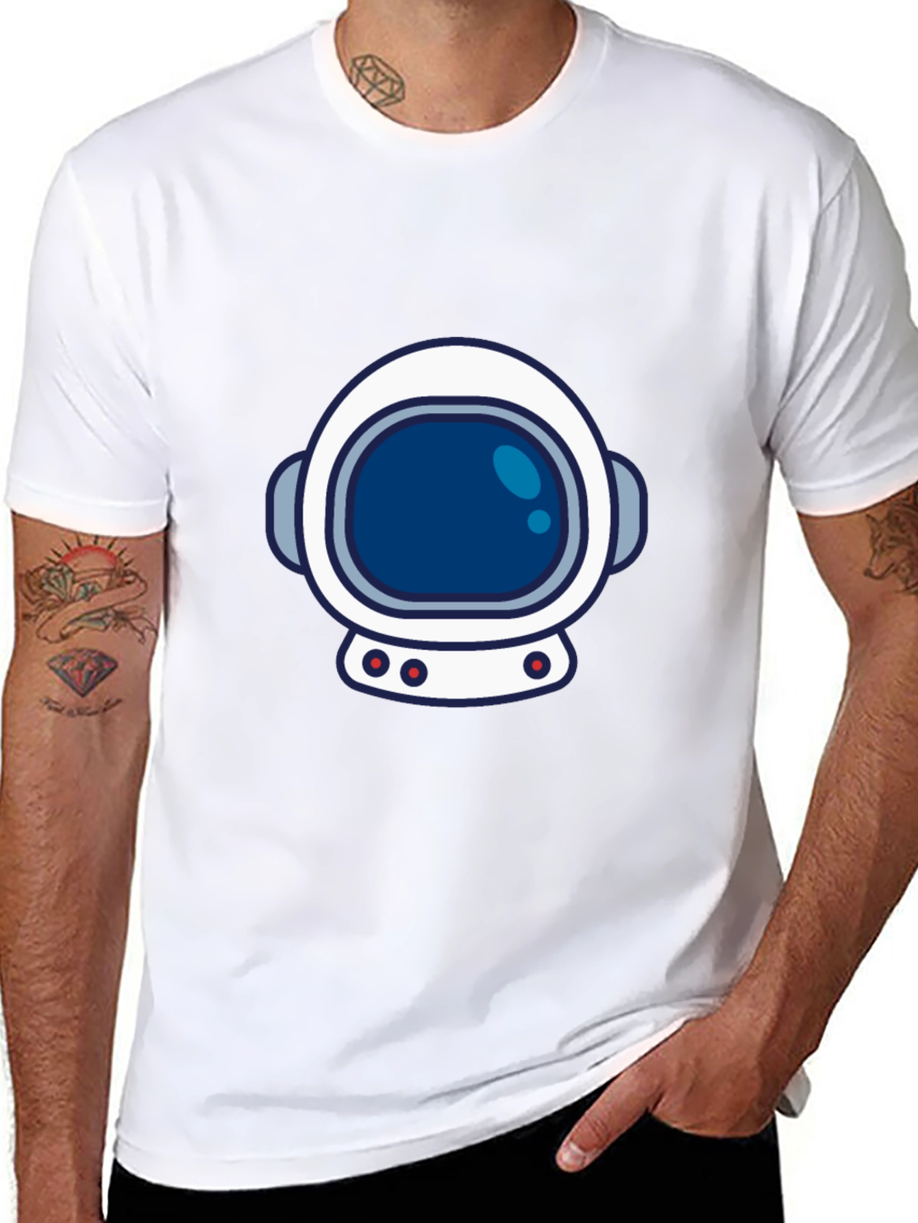 Astronaut Helmet Graphic Tee - Space Lover T-Shirt