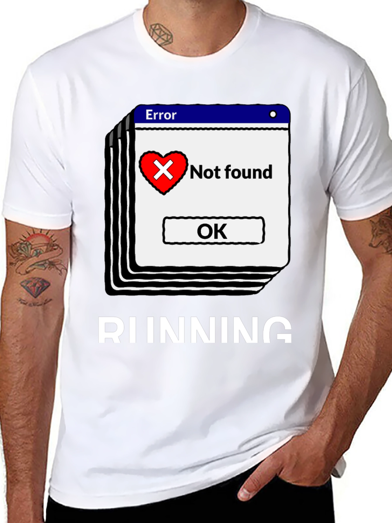 Error Heart Not Found Running T-Shirt