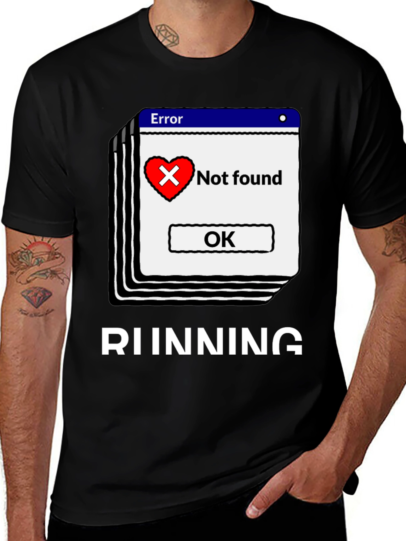 Error Heart Not Found Running T-Shirt