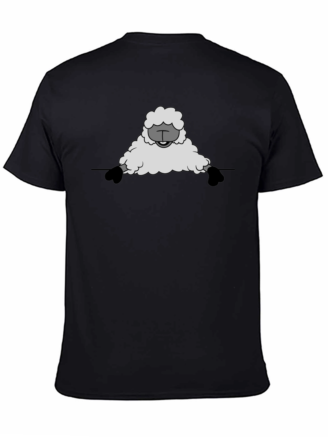 Funny Sheep Graphic Tee - Black Cotton T-Shirt