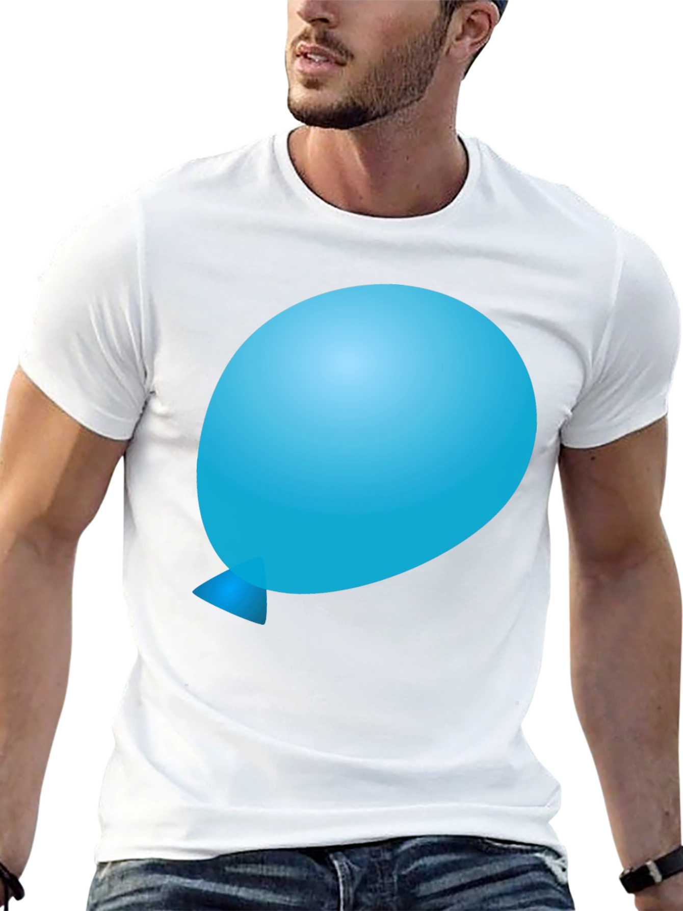 Balloon Graphic Tee - Soft Black Cotton Comfort
