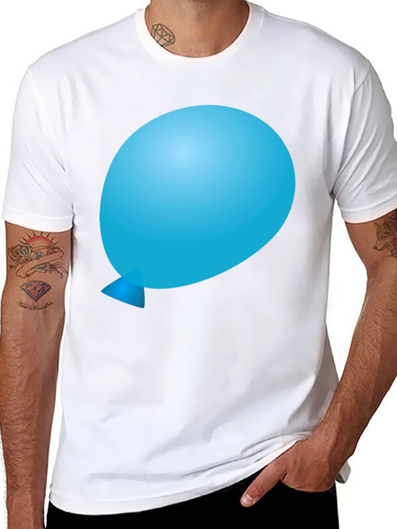 Balloon Graphic Tee - Soft Black Cotton Comfort