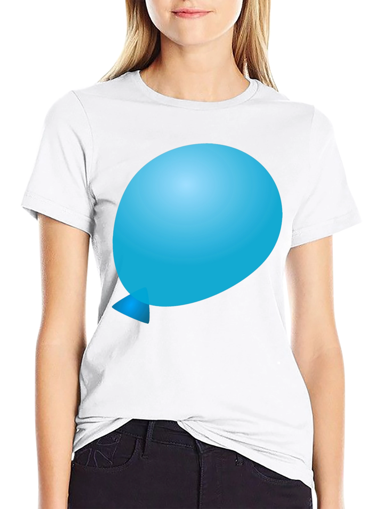 Balloon Graphic Tee - Soft Black Cotton Comfort