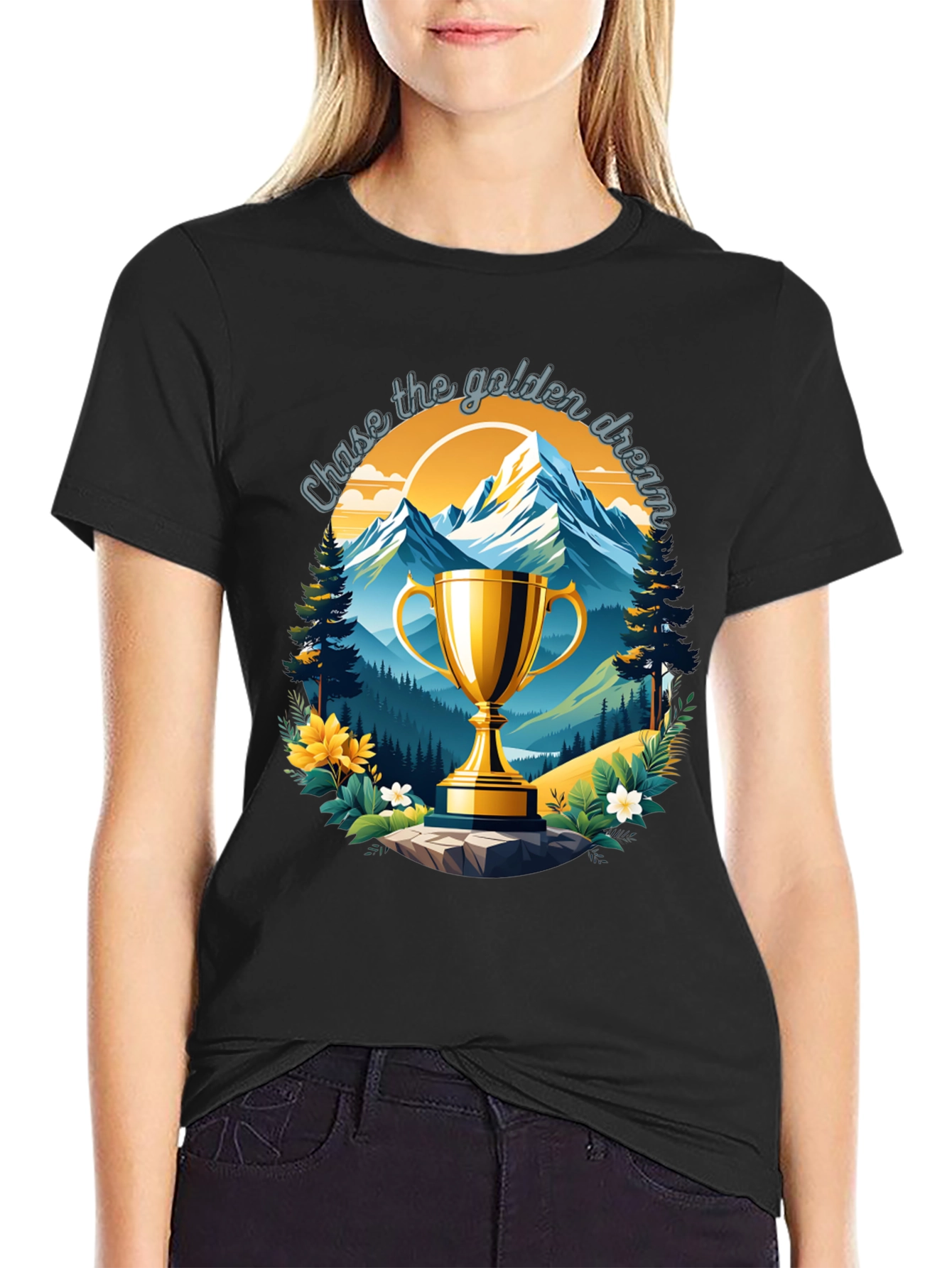 Golden Dream Graphic Tee - Chase Your Goals