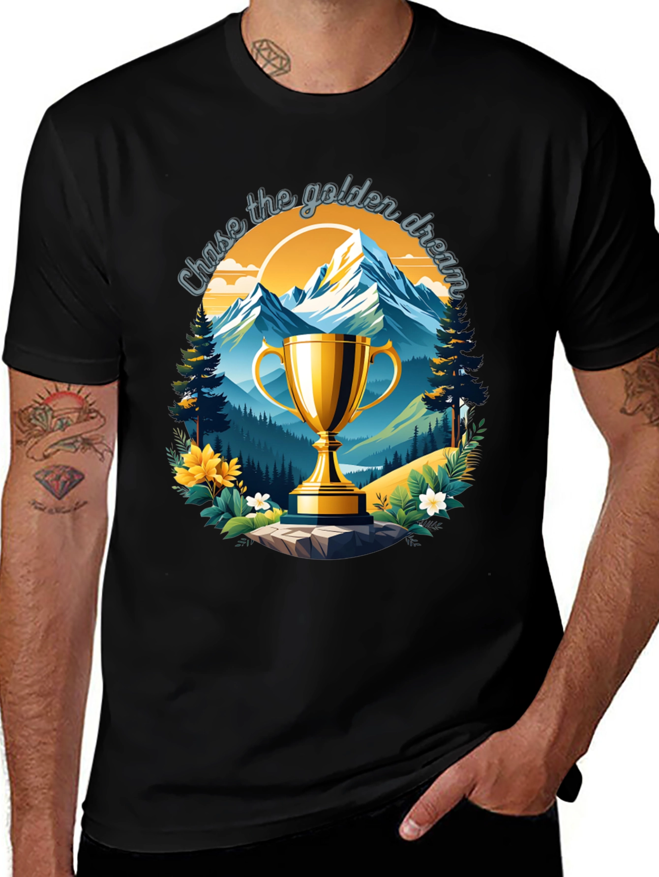 Golden Dream Graphic Tee - Chase Your Goals