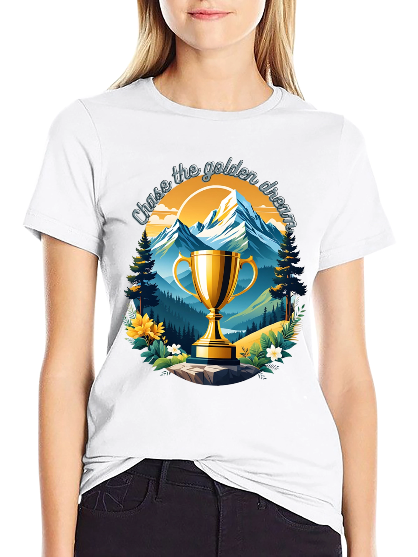 Golden Dream Graphic Tee - Chase Your Goals
