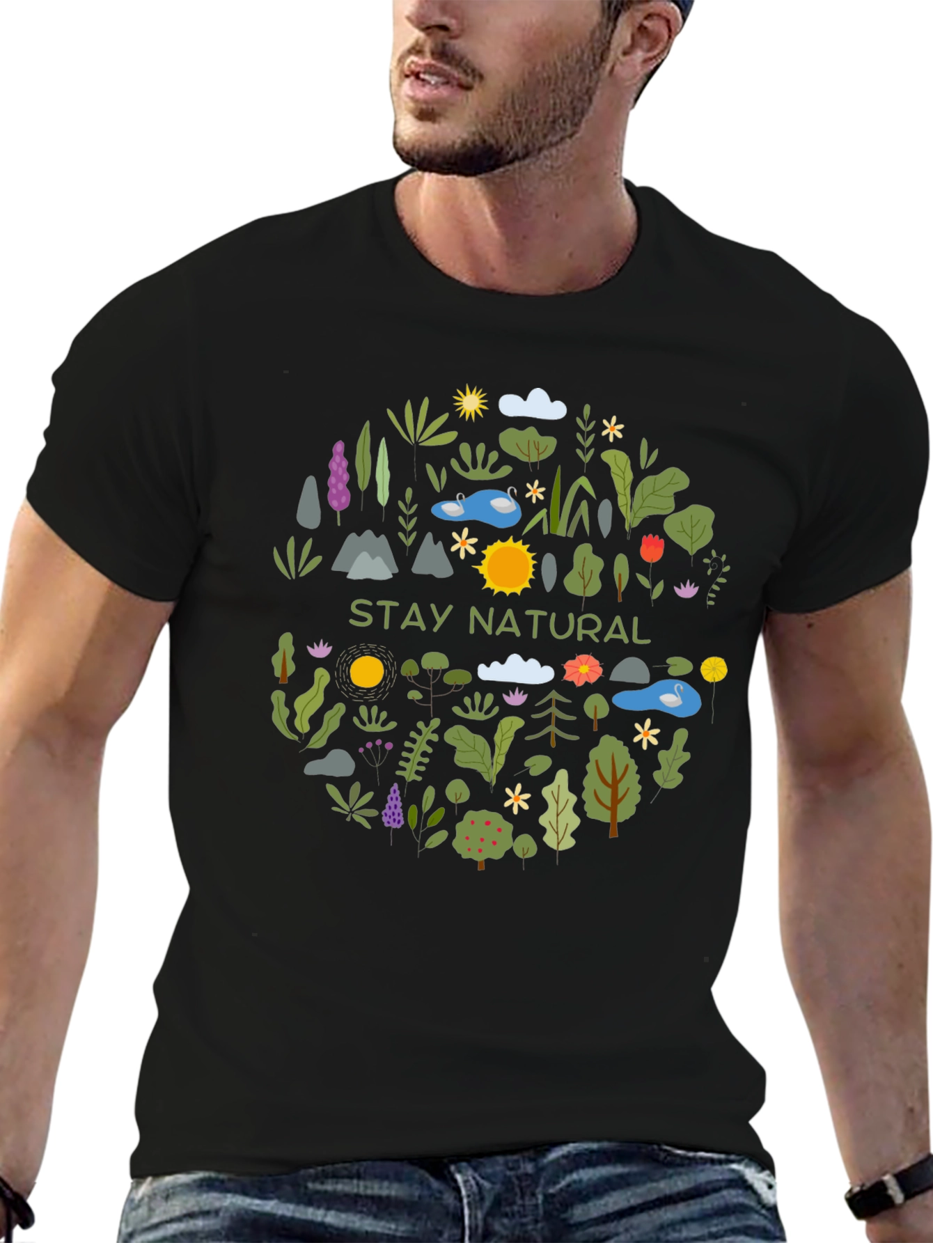 Stay Natural Graphic Tee - Nature Lover T-Shirt