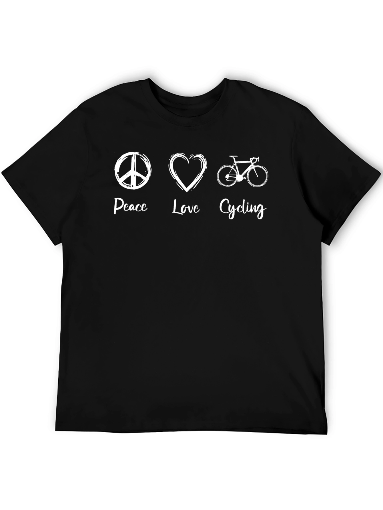 Peace Love Cycling Black T-Shirt
