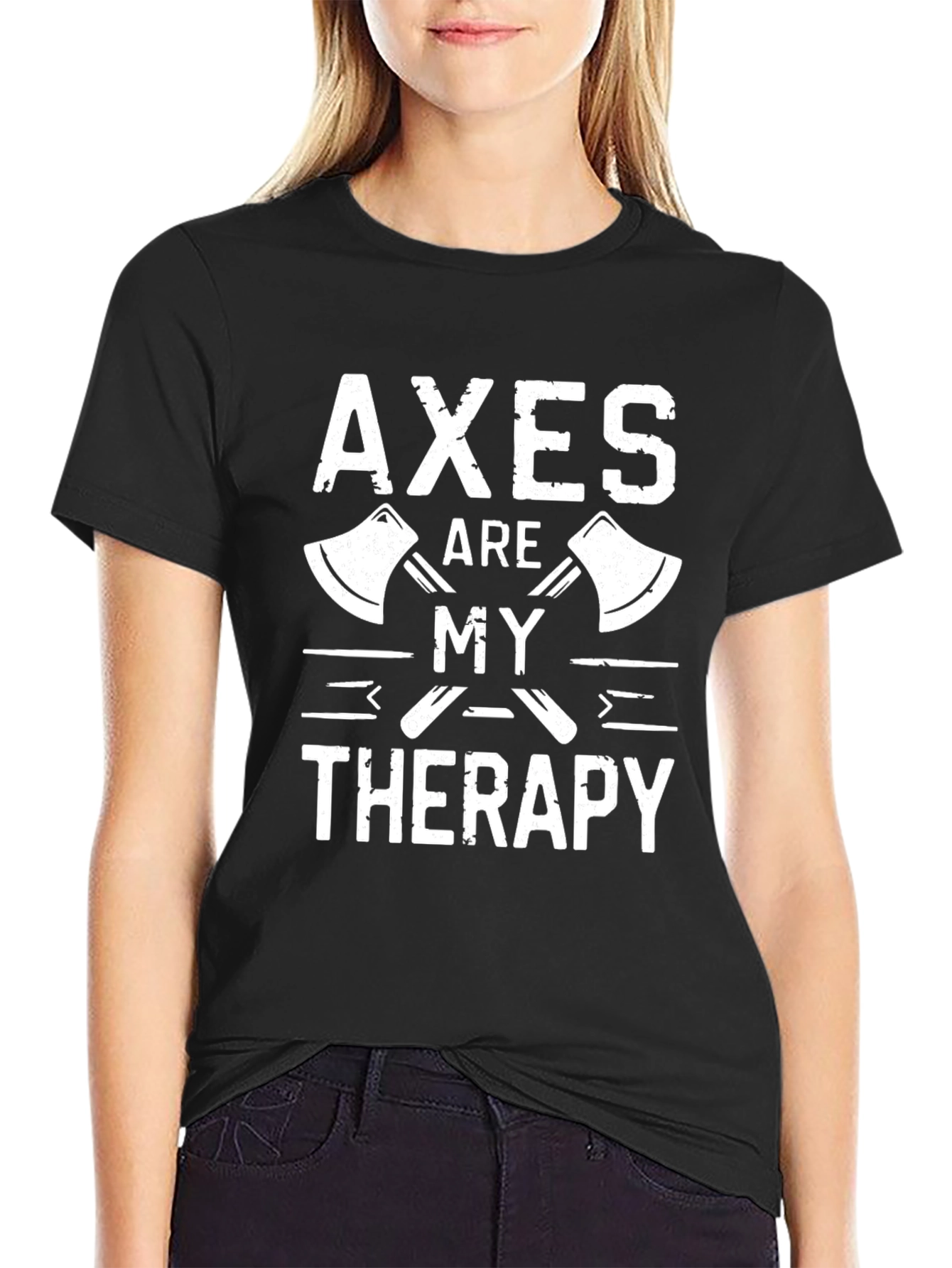 Axes Are My Therapy T-Shirt - Black Graphic Tee