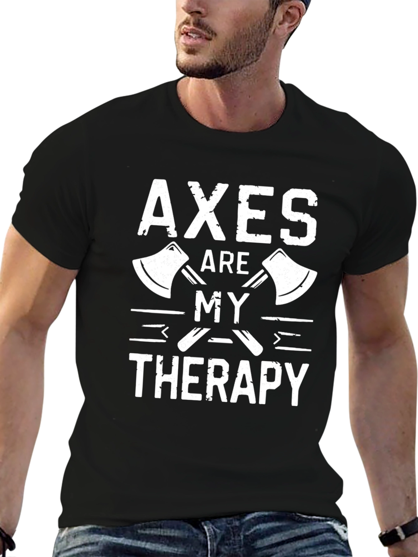 Axes Are My Therapy T-Shirt - Black Graphic Tee