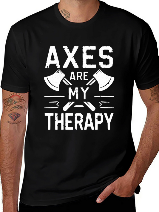 Axes Are My Therapy T-Shirt - Black Graphic Tee