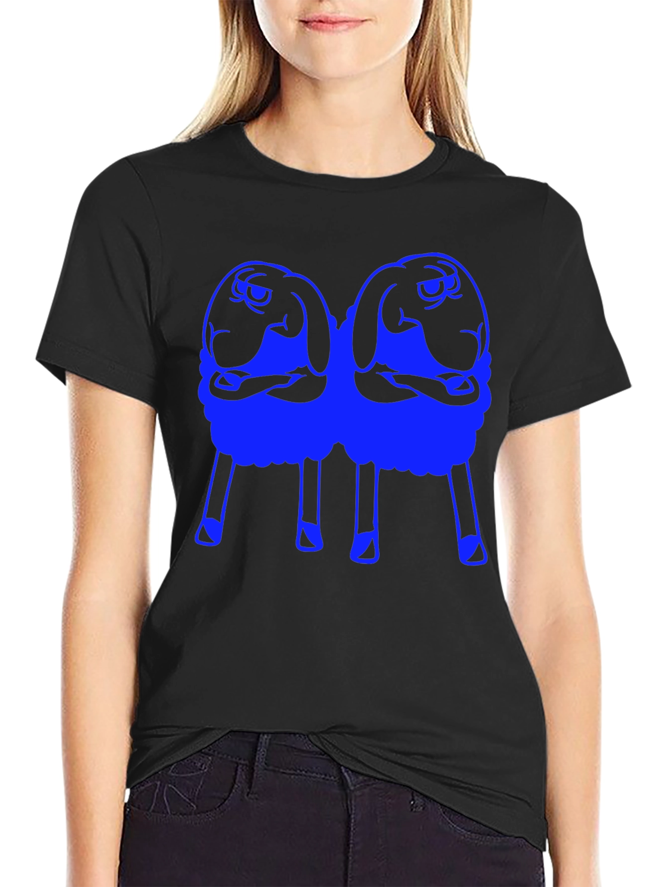 Two Sheep Black T-Shirt
