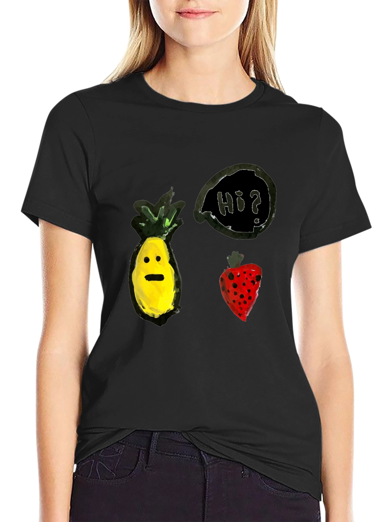 Pineapple & Strawberry Hi? Graphic Tee