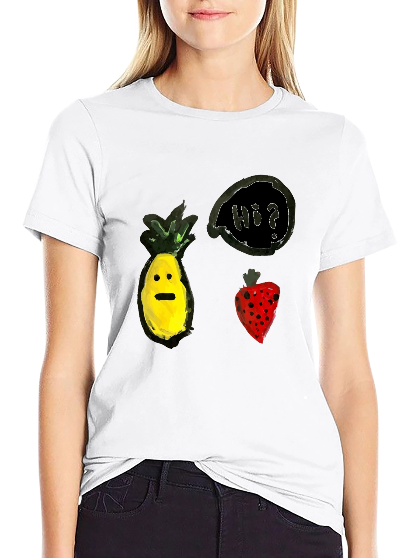 Pineapple & Strawberry Hi? Graphic Tee