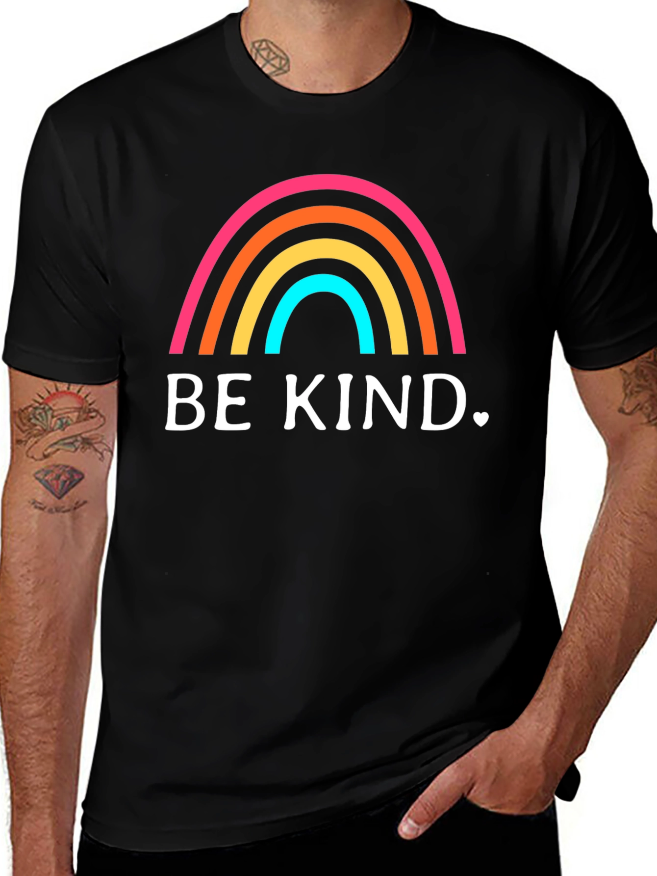 Be Kind Rainbow T-Shirt - Trendy Graphic Tee